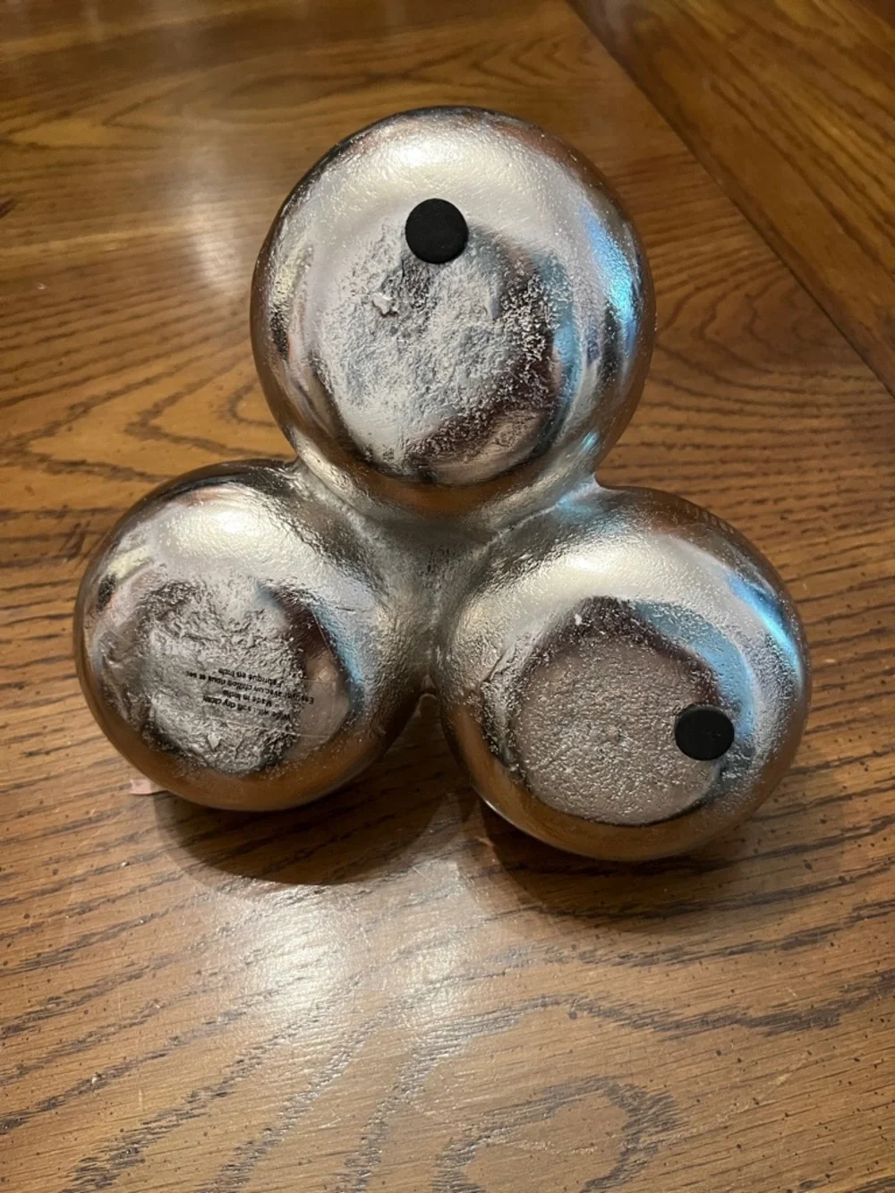 Silver Metal Reindeer Triple Serving Dish
